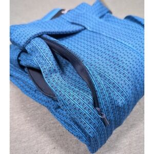 Betabrand High-Rise Lite Dress Pant Yoga Pants Royal Zigzag Sm Short Petite Blue